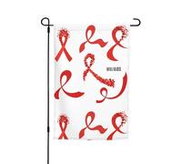 Drapeaux du mois de sensibilisation au sida Drapeau de jardin Décoration parfaite Bannière de jardin 12 x 18 pouces Décoration extérieure double face Tapisserie de fête Décoration de ferme Bannière de