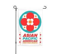 Drapeaux du Mois du patrimoine asiatique, américain et insulaire du Pacifique Drapeau de jardin Décoration parfaite Bannière de jardin 12 x 18 pouces Décoration extérieure double face Tapisserie de fê