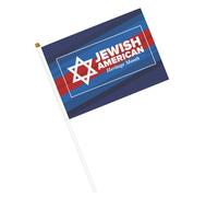 Drapeaux du Mois du patrimoine juif américain Petit drapeau Drapeaux portatifs avec mât pour décoration de fête