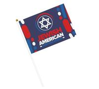 Drapeaux du Mois du patrimoine juif américain Petit drapeau Drapeaux portatifs avec mât pour décoration de fête