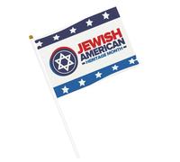 Drapeaux du Mois du patrimoine juif américain Petit drapeau Drapeaux portatifs avec mât pour décoration de fête