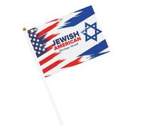 Drapeaux du Mois du patrimoine juif américain Petit drapeau Drapeaux portatifs avec mât pour décoration de fête