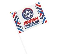 Drapeaux du Mois du patrimoine juif américain Petit drapeau Drapeaux portatifs avec mât pour décoration de fête