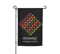 Drapeaux du Mois national du patrimoine hispanique Drapeau de jardin Décoration parfaite Bannière de jardin 12 x 18 pouces Décoration extérieure double face Tapisserie de fête Décoration de ferme Bann