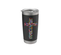 Drapeaux du monde - Croix de la foi chrétienne des pays Gobelet isotherme en acier inoxydable double paroi