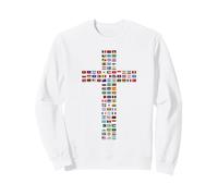 Drapeaux du Monde - Croix de la Foi chrétienne des Pays Sweatshirt