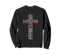Drapeaux du Monde - Croix de la Foi chrétienne des Pays Sweatshirt