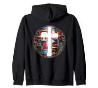 Drapeaux du Monde - Foi chrétienne Croix Pays Brillants Sweat à Capuche