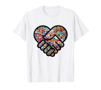 Drapeaux du Monde International T-Shirt Drapeaux Carte du Monde pour Enfants T-Shirt Graphique avec Valeur
