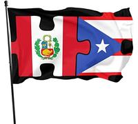 Drapeaux du Pérou Porto Rico Puzzle 0,9 x 1,5 m drapeau simple face impression bannière fête de bienvenue drapeau extérieur