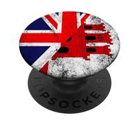 Drapeaux du Royaume-Uni et de Gibraltar - Gibraltarien Britannique PopSockets PopGrip Adhésif