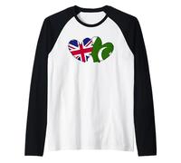 Drapeaux du Royaume-Uni Pakistan en Forme de cœur Culture Pakistanaise Britannique Manche Raglan