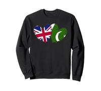 Drapeaux du Royaume-Uni Pakistan en Forme de cœur Culture Pakistanaise Britannique Sweatshirt