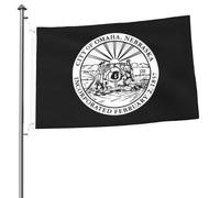 Drapeaux du sceau d'Omaha, Nebraska pour l'extérieur 2 x 3 pieds double face robuste bannière drapeau pour maison cour festival extérieur jardin décoration drapeau de bienvenue