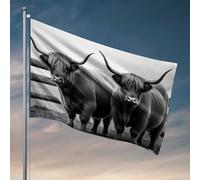 Drapeaux d'université pour gars Highland Battle : beauté majestueuse en noir et blanc décoration murale pour dortoir (152 x 244 cm)