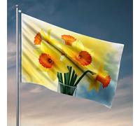 Drapeaux d'université pour gars, nénuphars vibrants dans un vase en verre, décoration murale pour dortoir, garçons d'université, drapeaux pour dortoirs (30 x 45 cm)