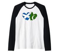 Drapeaux écossais Pakistanais en Forme de cœur Culture Pakistanaise écossaise Manche Raglan