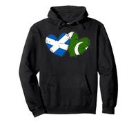 Drapeaux écossais Pakistanais en Forme de cœur Culture Pakistanaise écossaise Sweat à Capuche