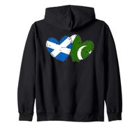 Drapeaux écossais Pakistanais en Forme de cœur Culture Pakistanaise écossaise Sweat à Capuche