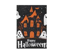 Drapeaux effrayants d'Halloween noirs et oranges pour maison hantée effrayante pour l'extérieur de Pâques pour décoration de cour 71 x 101 cm double face