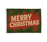 Drapeaux en pin pour extérieur, fond rustique de Noël, drapeaux rouges de Noël avec bannière en corde, décoration d'extérieur résistante à la décoloration pour porche, jardin, balcon, maison, 6,1 x