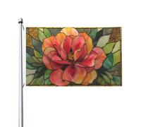 Drapeaux en verre teinté rose rouge, 91 x 152 cm, bannière de vœux avec œillets, décoration d'intérieur ou d'extérieur