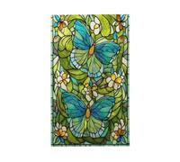 Drapeaux en verre teinté vert citron vert menthe avec œillets pour décoration d'intérieur et d'extérieur de fête de 91 x 152 cm