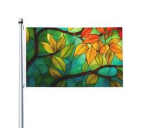 Drapeaux en verre teinté vert jaune, bleu, rouge, 0,9 x 1,5 m, bannière de vœux avec œillets, décoration d'intérieur ou d'extérieur