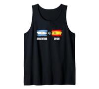 Drapeaux Espagne Contre Argentine Double Nationalité Pride Débardeur