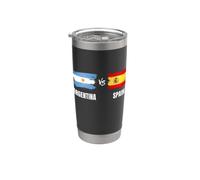 Drapeaux Espagne contre Argentine Double Nationalité Pride Gobelet isotherme en acier inoxydable double paroi