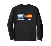 Drapeaux Espagne Contre Argentine Double Nationalité Pride Manche Longue