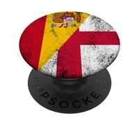Drapeaux Espagne et Angleterre - Espagnol Anglais PopSockets PopGrip Adhésif