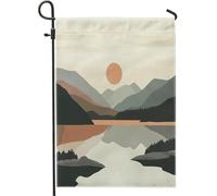 Drapeaux esthétiques rétro de jardin de montagne 30,5 x 45,7 cm pour extérieur, drapeau vertical naturel standard des années 70 pour maison, hippie, paysage, cour, pelouse, décoration extérieure