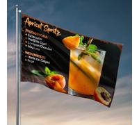 Drapeaux étranges Abricot Spritz : une recette de cocktail rafraîchissante avec drapeau de menthe et de glace, décoration extérieure amusante pour cour (30 x 45 cm)