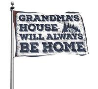 Drapeaux étranges « Grandmas 'S House Will Always Be Home » - Décoration d'automne - Drapeau d'extérieur pour chambre à coucher (120 x 180 cm)