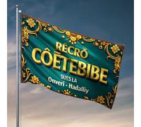 Drapeaux étranges Rêcro C?Etebibe : Un voyage à travers Onveri et Hadalliy Drapeau drôle Décoration extérieure pour cour (60 x 90 cm)