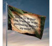 Drapeaux étranges Une citation festive enveloppée dans des branches de pin - Décoration extérieure amusante pour cour (120 x 180 cm)