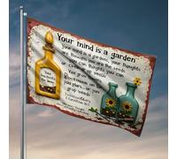Drapeaux étranges « Your Mind Is A Garden » : cultiver des pensées et des graines pour la croissance Drapeau bizarre Drapeaux étranges Décoration de maison de lac (120 x 180 cm)