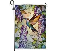 Drapeaux Fleur de colibri Orchidée colorée Décoratifs Suspendus Fanion Résistant à la Décoloration Drapeau pour Événements Bar 30x45cm
