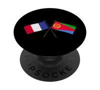 Drapeaux Francais érythréens croisés Patrimoine érythréen français PopSockets PopGrip Adhésif
