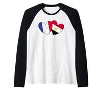 Drapeaux France Egypte Cœur Français Egypte Love Pride Manche Raglan