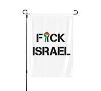 Drapeaux « Fuck Israel Free Palestine Save Gaza » 30 x 45 cm (12 x 18 pouces) Bannière double face Panneau de jardin Pas de mât