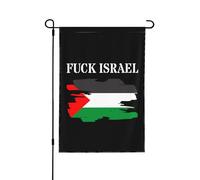 Drapeaux « Fuck Israel Free Palestine Save Gaza » 30 x 45 cm (12 x 18 pouces) Bannière double face Panneau de jardin Pas de mât