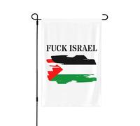 Drapeaux « Fuck Israel Free Palestine Save Gaza » 30 x 45 cm (12 x 18 pouces) Bannière double face Panneau de jardin Pas de mât