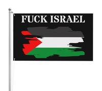Drapeaux « Fuck Israel Free Palestine Save Gaza » (90 x 150 cm) double face, impression haute définition, résistant aux intempéries, sports, festivals