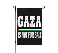 Drapeaux « Gaza à vendre » et « Libérez Gaza » ; drapeau « Je soutiens la Palestine » (30 x 45 cm, double face, sans mât).