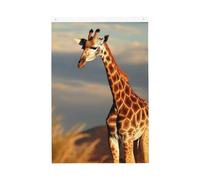 Drapeaux girafe animaux d'Afrique pour l'extérieur 6 x 0,9 m - Impression verticale double face - Drapeau de jardin - Bannière de vacances avec œillets - Drapeau de maison pour pelouse, porche