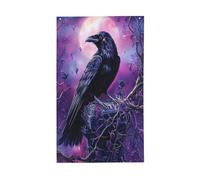 Drapeaux gothiques noirs corbeaux de 91 x 152 cm avec œillets pour décoration d'intérieur ou d'extérieur