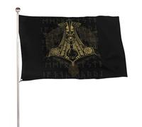 Drapeaux Graphiques en Forme de Dragon Viking, Drapeaux de Jardin Saisonniers Ferme de Marteau de Thor, Drapeaux Décoratifs de Grande pour Maison Cour Pelouse Patio ( Color : A13 , Size : 47x70in )