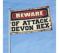 Drapeaux graphiques pour chambre Beware Of Attack Devon Rex Drapeau Man Cave Drapeaux Hippie Décoration (120 x 180 cm)